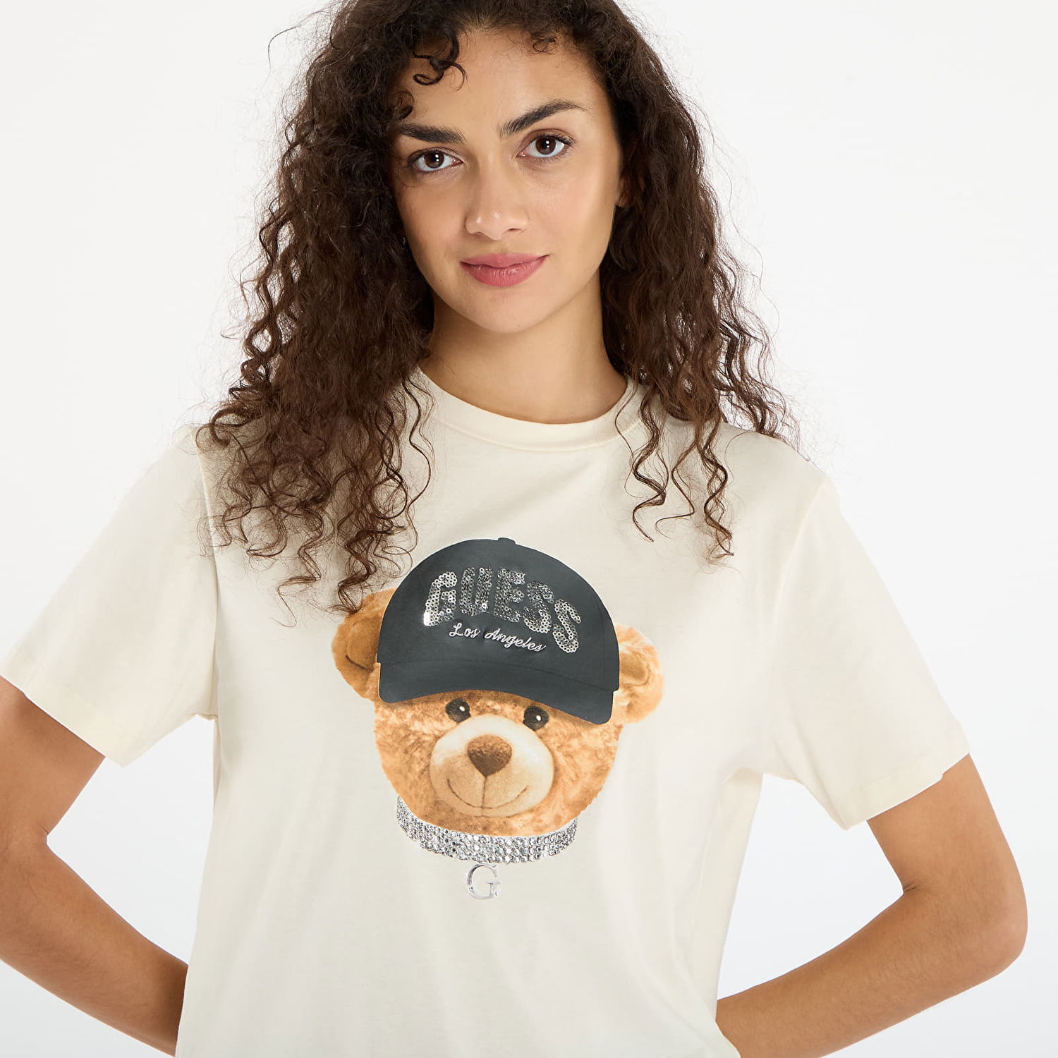Majica kratkih rukava GUESS Teddy Bear Hat Short Sleeve T-Shirt Bež | V5BI09I3Z14-G1O6, 1