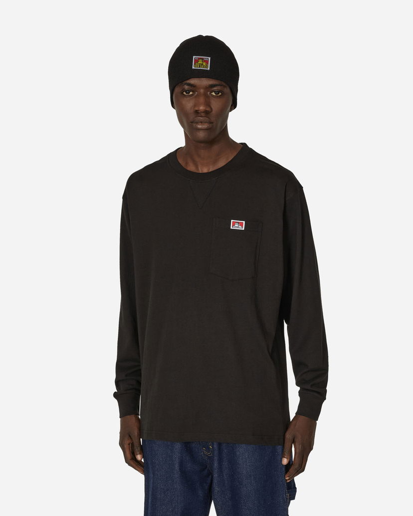 Majica kratkih rukava Ben Davis Classic Label Pocket Long Sleeve T-Shirt Crna | BEN934 001