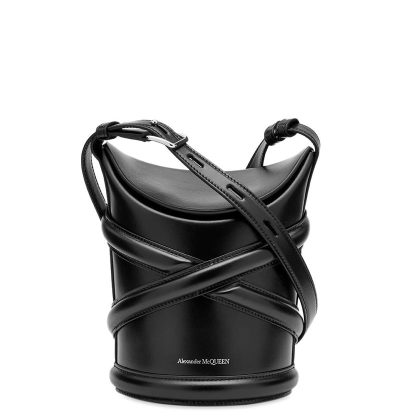 Torba za rame Alexander McQueen The Curve Small Cross Body Bag Black Crna | 6564671YB40-1000