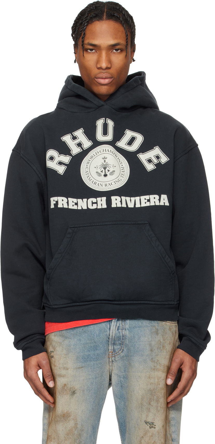 Dukserice Rhude Rhude 'French Riviera' Graphic Hoodie Crna | RHPS25HO04012