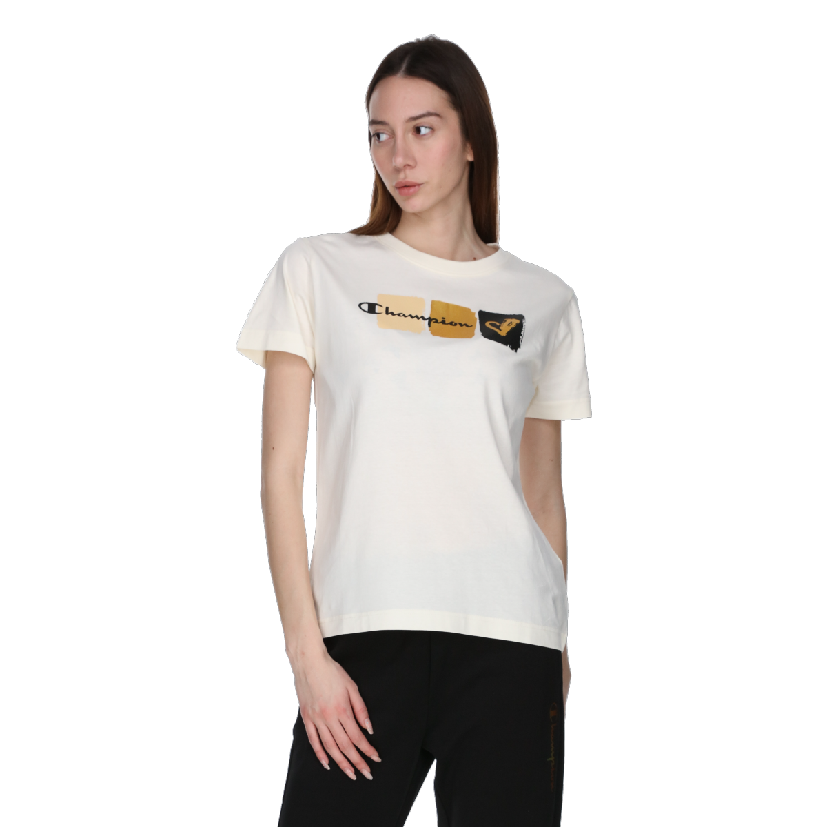 Majica kratkih rukava Champion Color Block Graphic Crewneck T-Shirt Bijela | 118296-WW011, 0