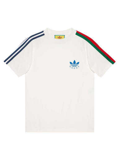 Majica kratkih rukava Gucci adidas x Trefoil Print T-Shirt Bijela | 692114 XJEK5 9280