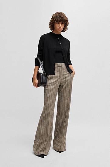Džemper BOSS Merino Wool Button Cardigan Crna | 50492552, 1