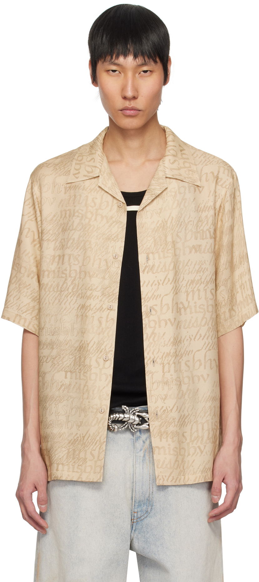 Košulja MISBHV MISBHV All Over Print Viscose Shirt Bež | 250M132