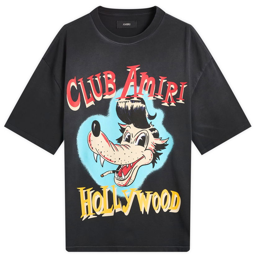 Majica kratkih rukava AMIRI Amiri Club Wolf Oversized T-Shirt, Size Large Crna | AMJYTE1238-BLK