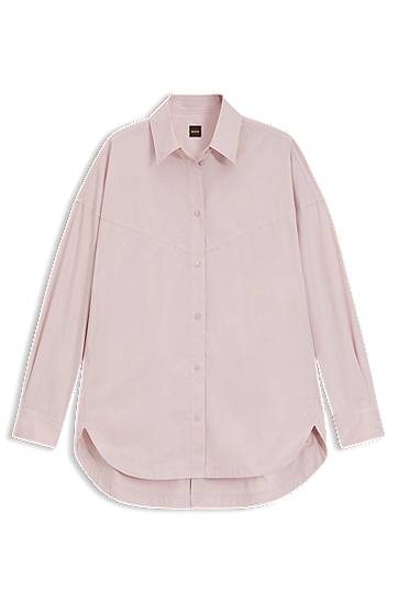 Košulja BOSS Oversized Cotton Poplin Blouse Ružičasta | 50543546