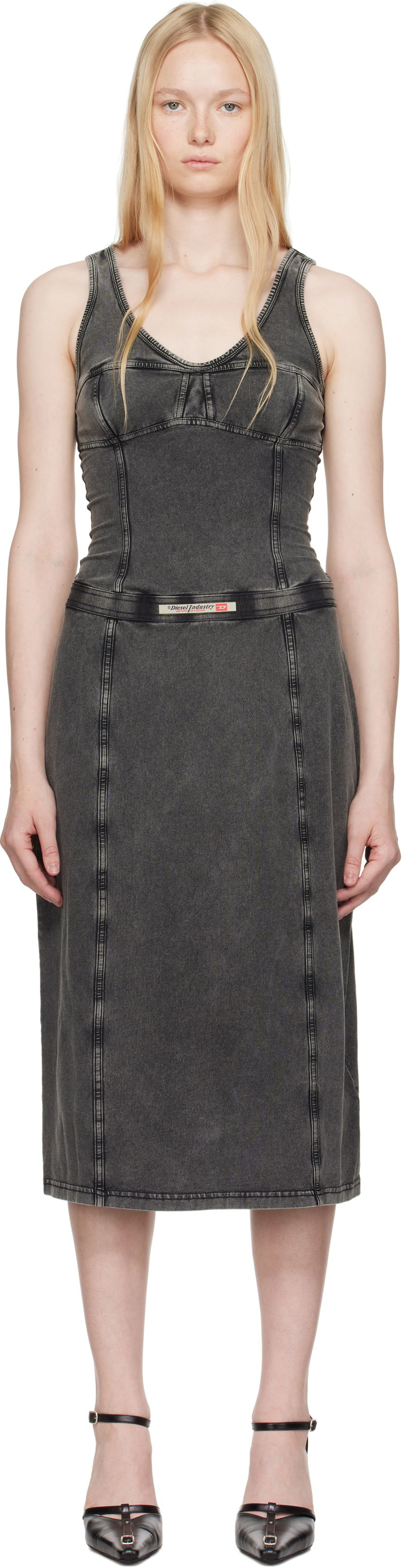 Haljina Diesel Diesel D-Inny Midi Dress Siva | A16591 0NJBJ