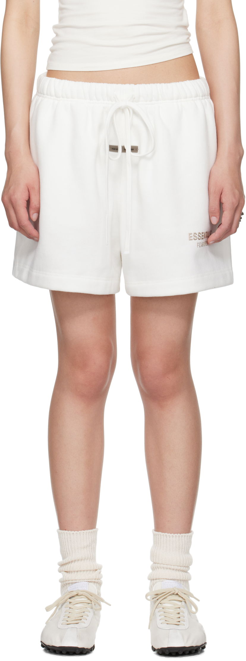 Kratke hlače Fear of God ESSENTIALS Fleece Soccer Shorts Bijela | 160SP255714FW