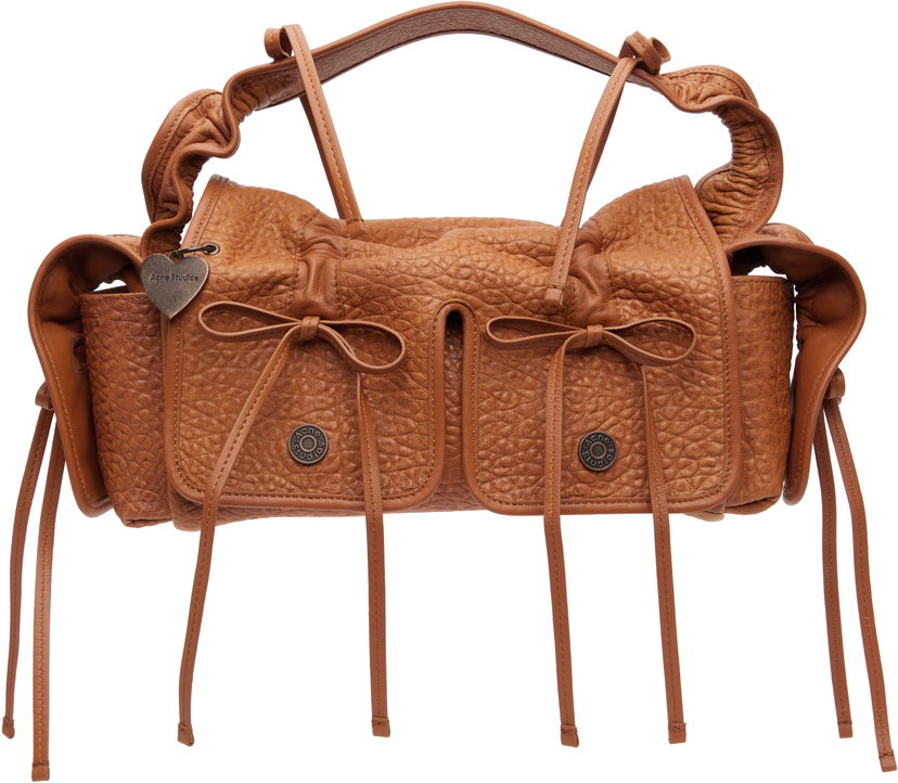 Ručna torbica Acne Studios Acne Studios Multipocket Grained Leather Bag Smeđa | A10425-