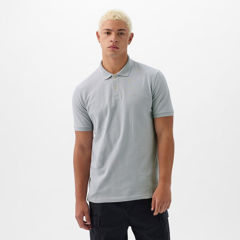 Majica kratkih rukava GAP Logo Pique Polo Grey Matter Siva | 586306-13