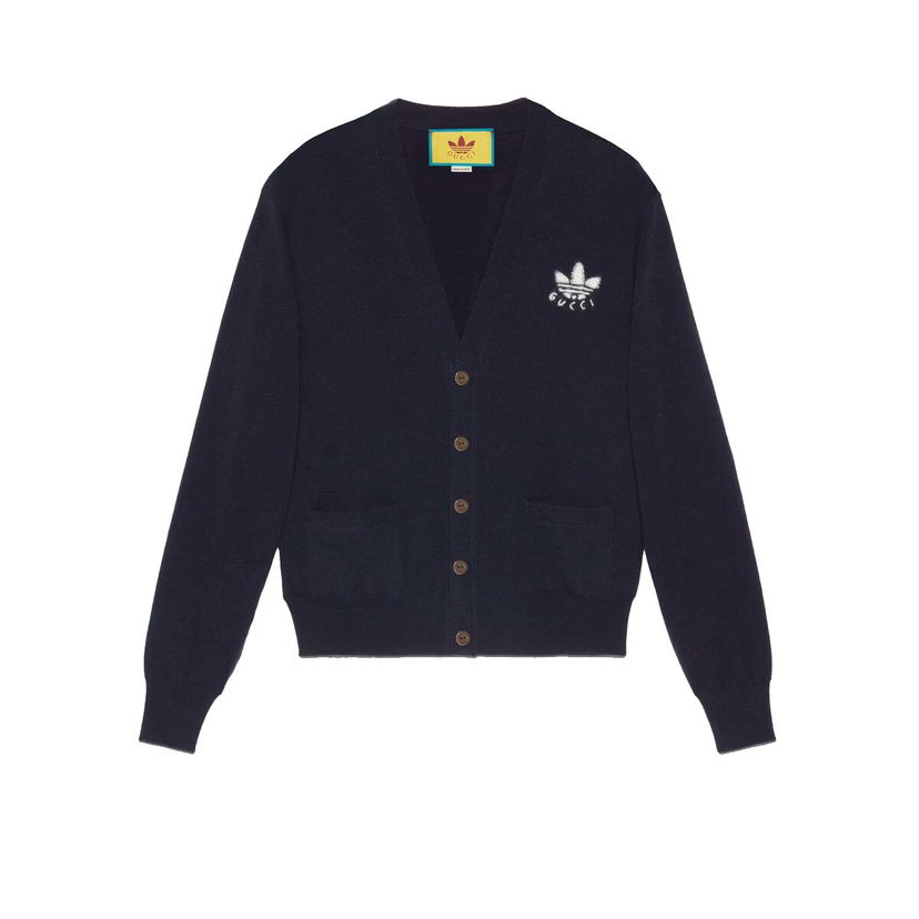 Džemper Gucci adidas x Wool Cardigan Navy Tamnoplava | ‎702135 XKCH9 4215