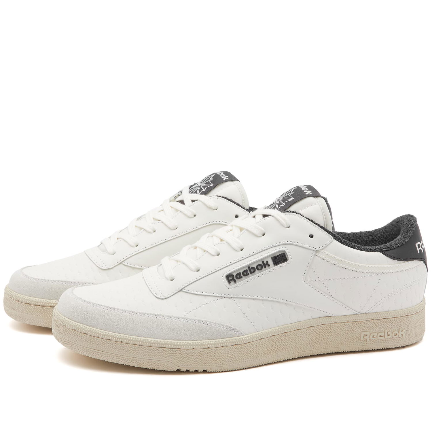 Tenisice i cipele Reebok Men's Club C Sneakers in White/Black, Size UK 10 | END. Clothing Siva | RMIA011C99LEA0030110, 0