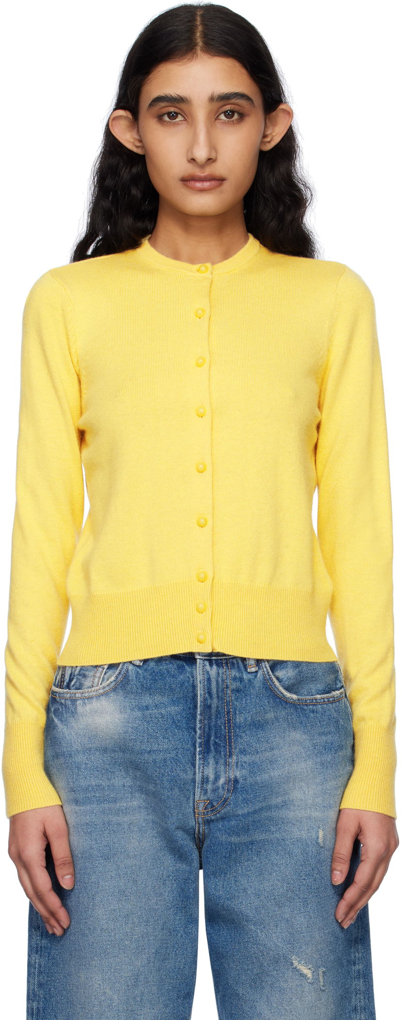 Džemper GUIZIO Guizio Emelie Cropped Cardigan Žuta | S25106S047