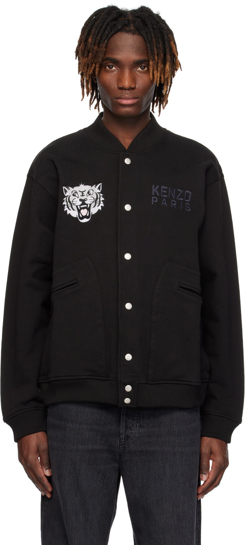 Bomber jakna KENZO Kenzo Paris 'Happy Tiger' Embroidered Bomber Jacket Crna | FF55BL1244MT
