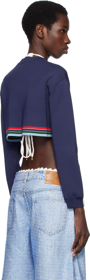 Džemper Casablanca Casablanca Baseball Cropped Sweater Tamnoplava | WS25-KW-982-01, 2