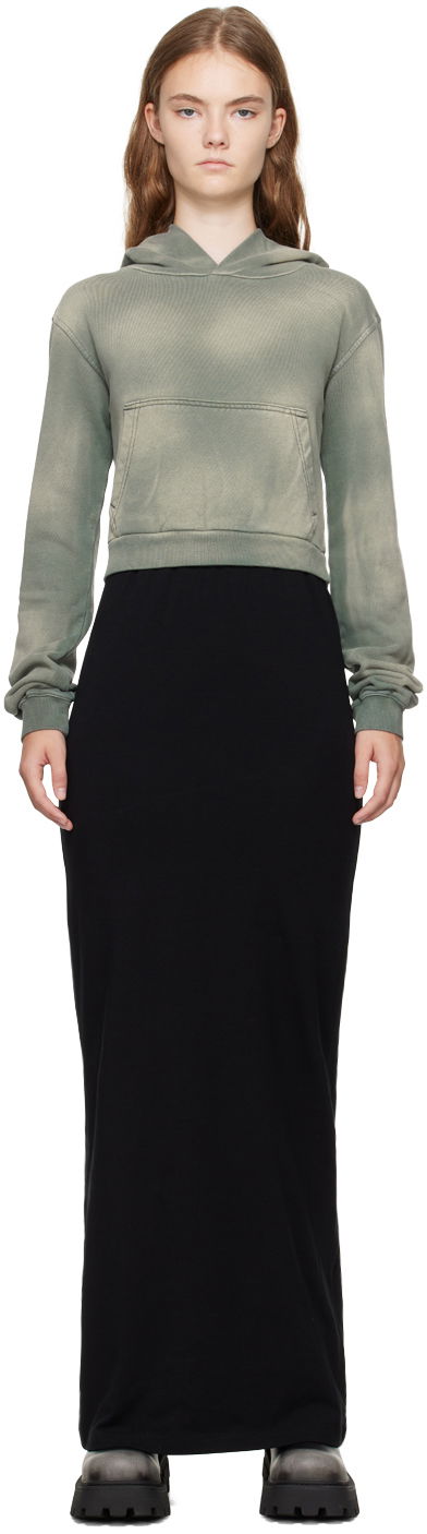 Dukserice We11done We11done Layered Hoodie Dress Zelena | WD-TH2-24-838-W-KK