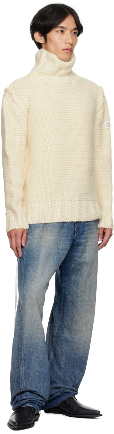 Džemper Maison Margiela MM6 Maison Margiela Chunky Wool Turtleneck Sweater Bijela | SH2HA0008 M13166, 3
