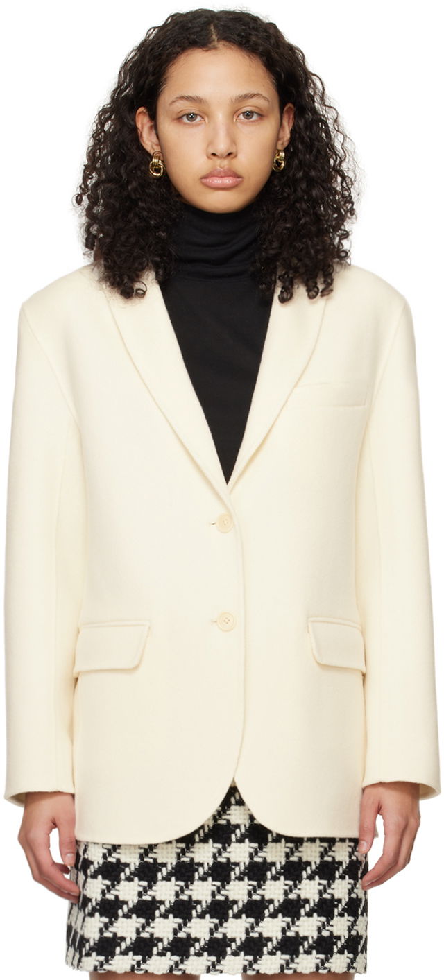 Jakna Anine Bing Anine Bing Women's Quinn Single-Breasted Blazer Bijela | A-01-7073-150
