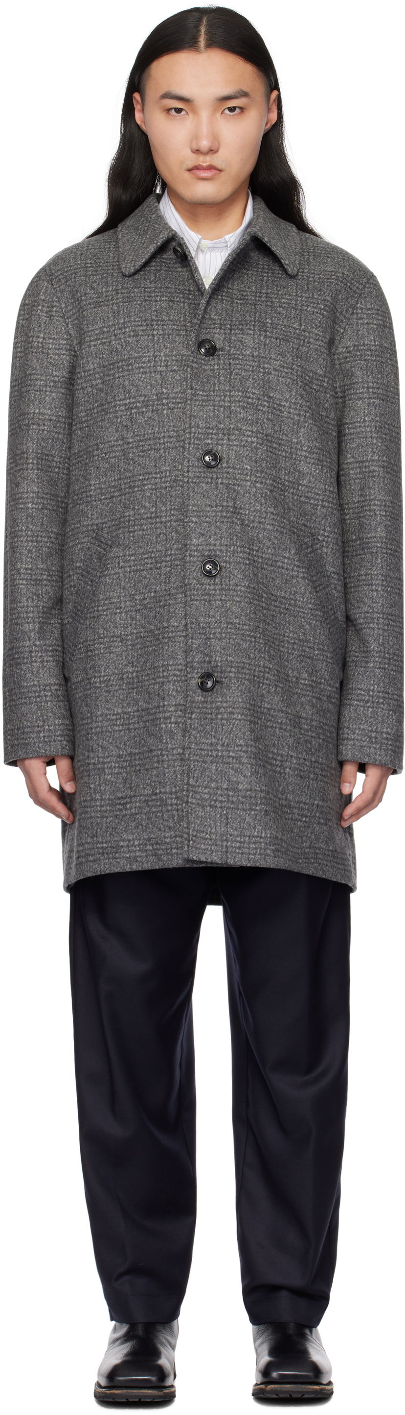 Kaputi A.P.C. Wool Car Coat Siva | WOARE-H01547