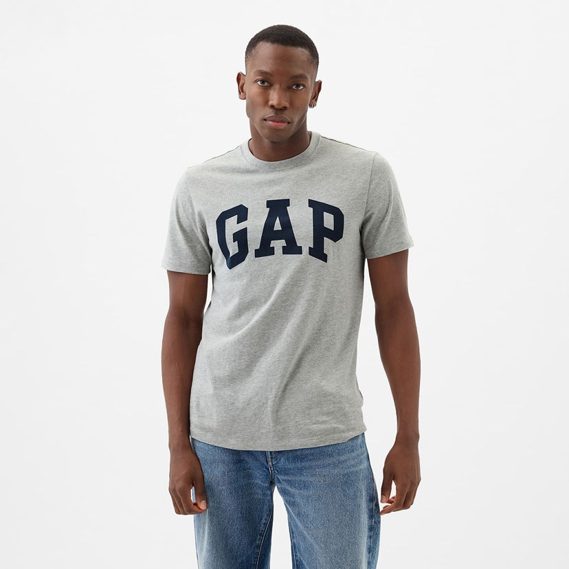 Majica kratkih rukava GAP Basic Logo Tee Heather Grey Siva | 856659-00