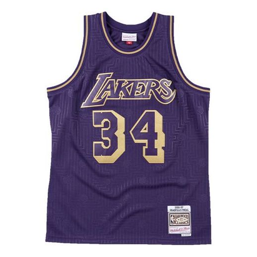 Dres Mitchell & Ness Mitchell & Ness Lakers #34 Hardwood Classics Swingman Jersey Ljubičasta | SMJYBW19065-LALPURP97SON