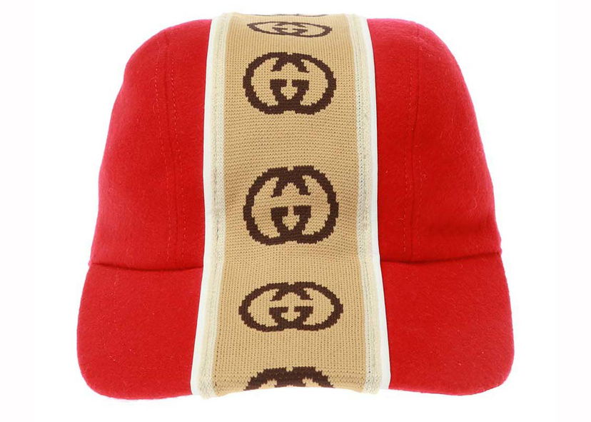 Šešir Gucci M Travis Baseball Hat Red/Beige Crvena | 599067 4HI96 6479