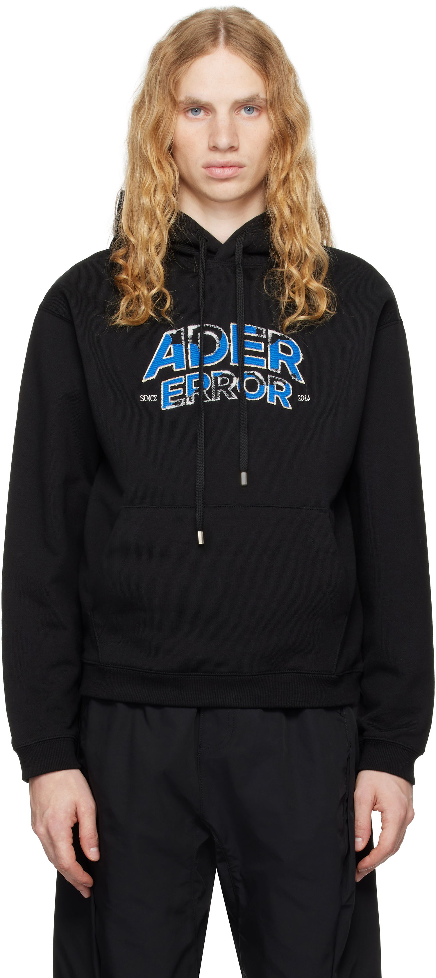 Dukserice ADER ERROR Distressed Logo Graphic Print Hoodie Crna | BN25FYHD0101BK, 0