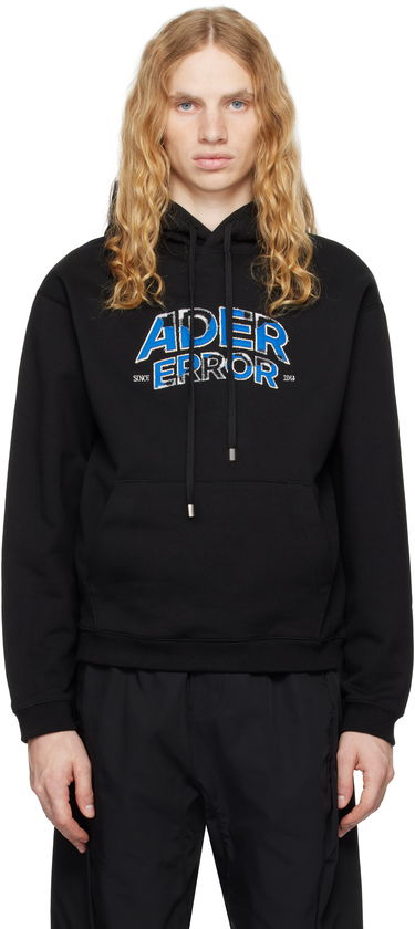 Dukserice ADER ERROR Distressed Logo Graphic Print Hoodie Crna | BN25FYHD0101BK, 0