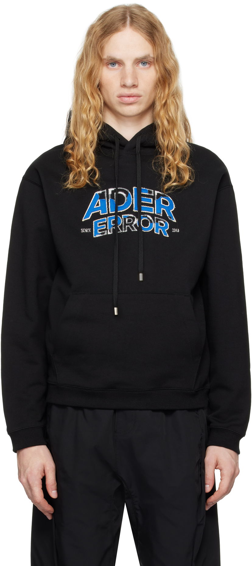 Dukserice ADER ERROR Distressed Logo Graphic Print Hoodie Crna | BN25FYHD0101BK