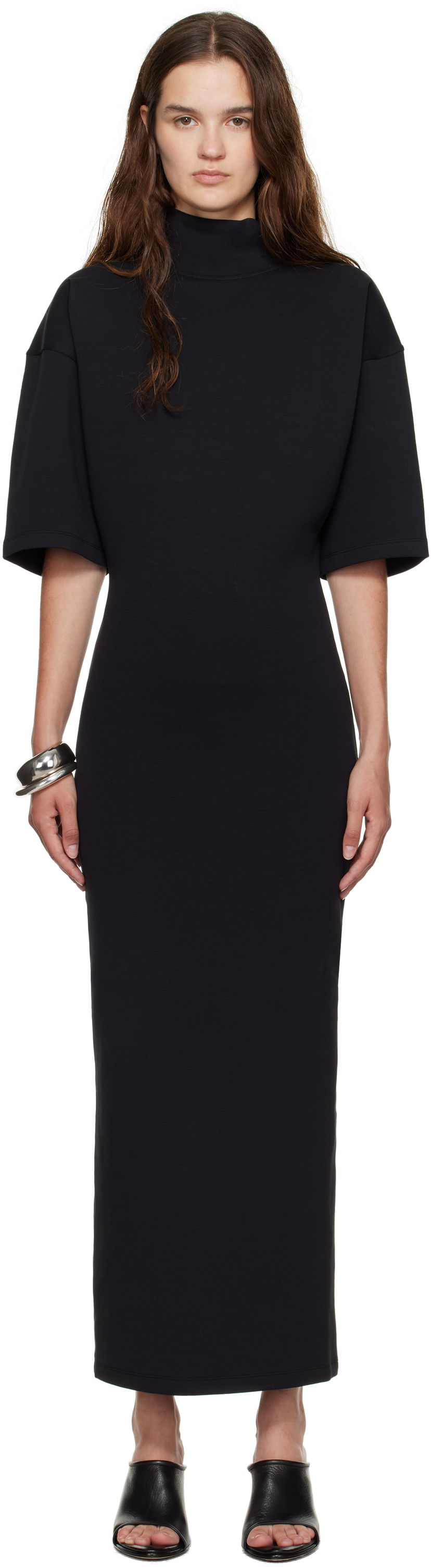 Haljina Jean Paul Gaultier Jean Paul Gaultier 'The JPG' Jersey Maxi Dress Crna | 25/03-W-DR016-J004-0004