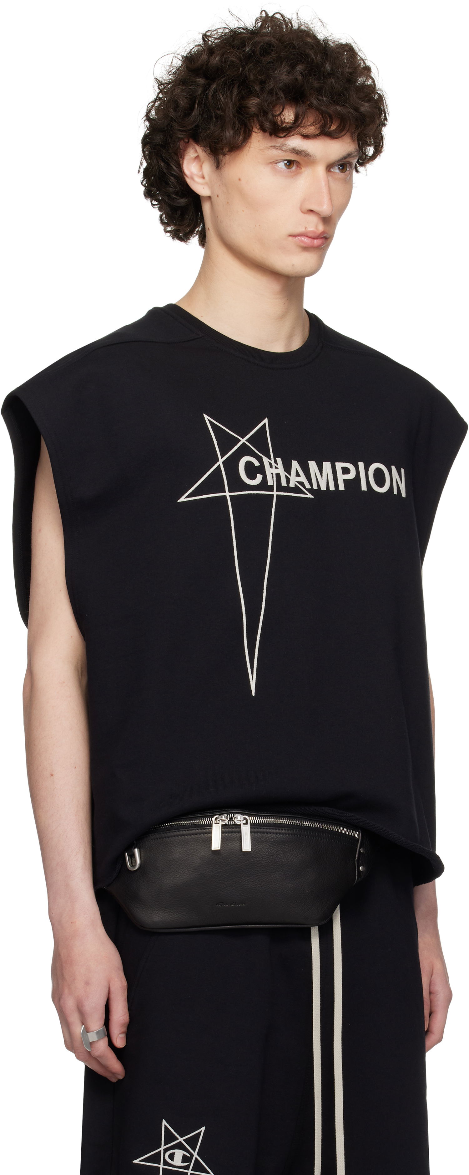 Majica bez rukava Rick Owens Rick Owens Champion Edition Micro Tatlin Sleeveless T-Shirt Crna | CM01E1666 CHFE FELPA, 1