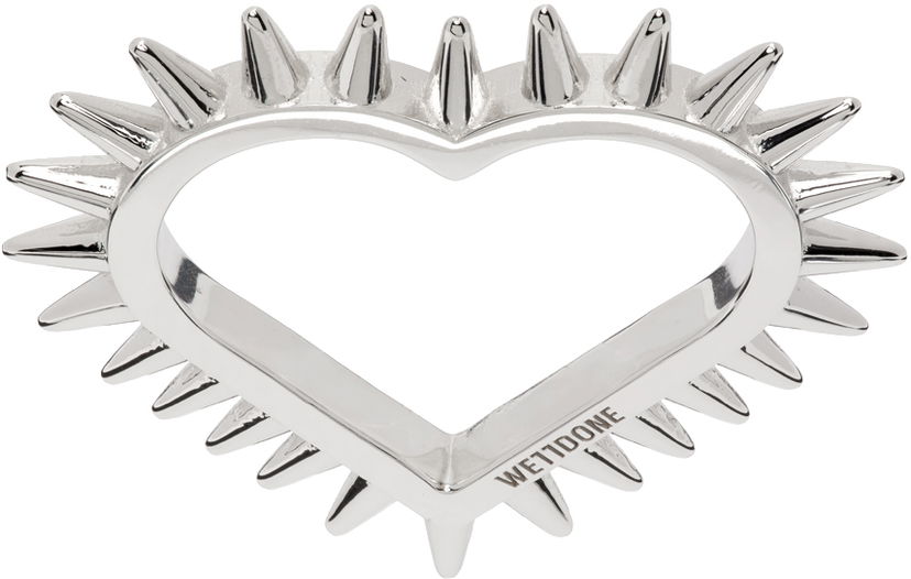 Prsten We11done We11done Small Spike Heart Ring Metalik | WD-AJ1-23-502-U-SV