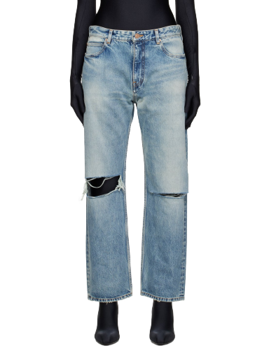 Jeans Balenciaga Buckle Jeans Tirkiz | 745149 TDW14