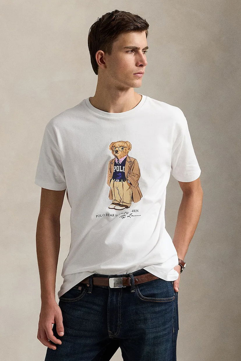 Majica kratkih rukava Polo by Ralph Lauren Polo Ralph Lauren Sscncmslm1 Printed T-Shirt Bijela | 710974584