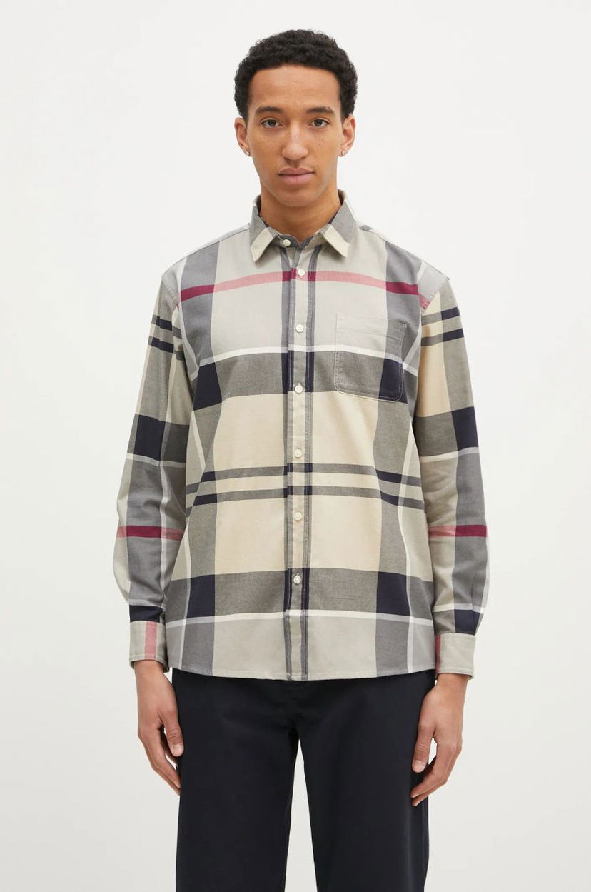 Košulja Barbour Renford OS Tartan Regular Fit Shirt Bež | MSH5514