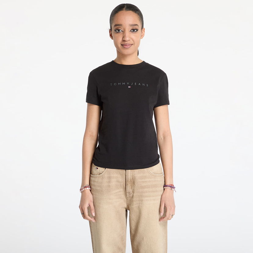 Majica kratkih rukava Tommy Hilfiger Tommy Jeans Slim Linear T-Shirt Crna | DW0DW20315 BDS