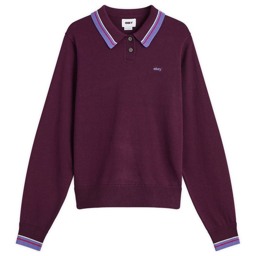 Džemper OBEY Goalie Polo Sweater Tamnocrvena | 251000130-BET