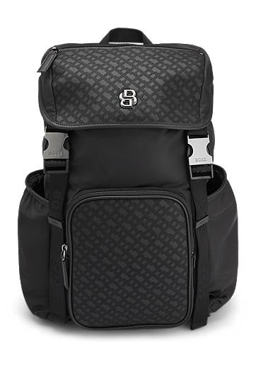 Ruksak BOSS BOSS Double B Monogram Twill Backpack Crna | 50548079