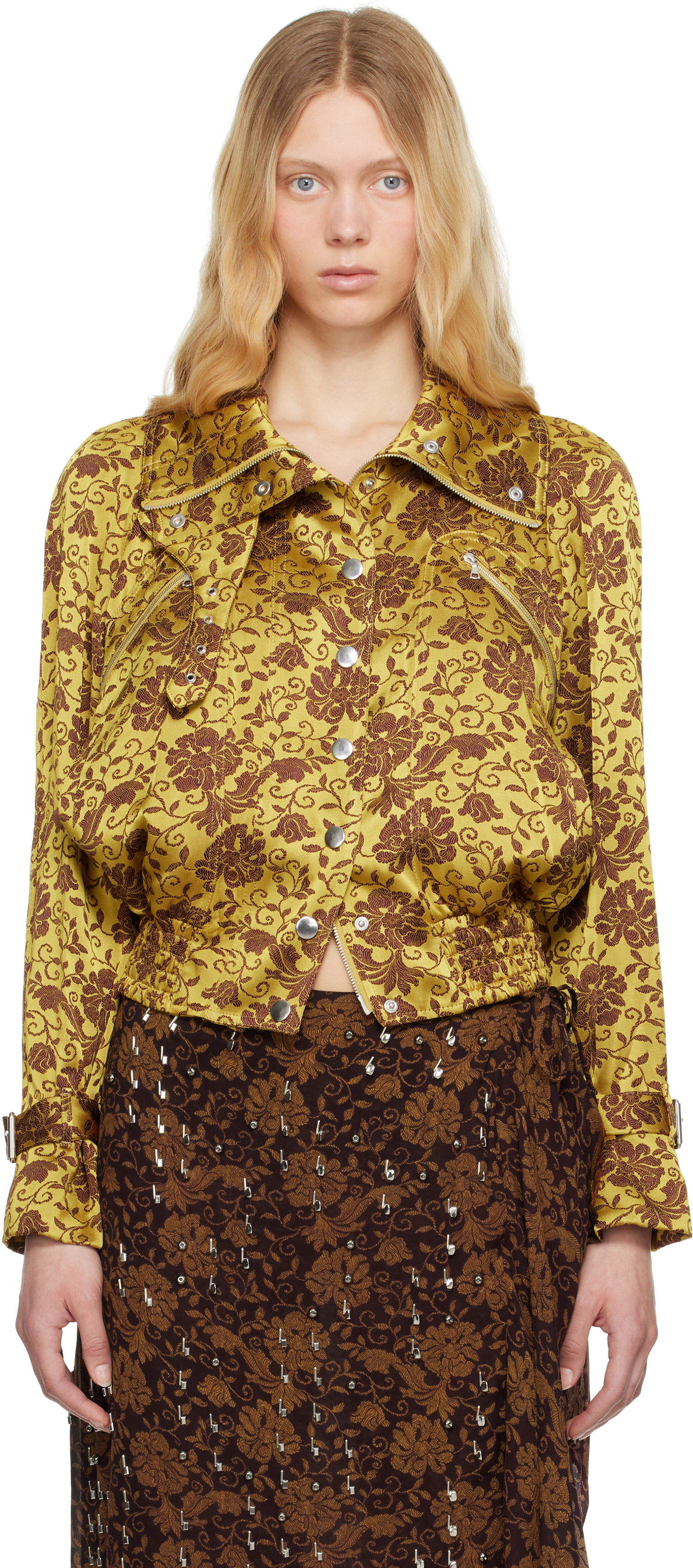 Bomber jakna Dries Van Noten Dries Van Noten Jacquard Bomber Jacket Žuta | 251-010506-1224, 0