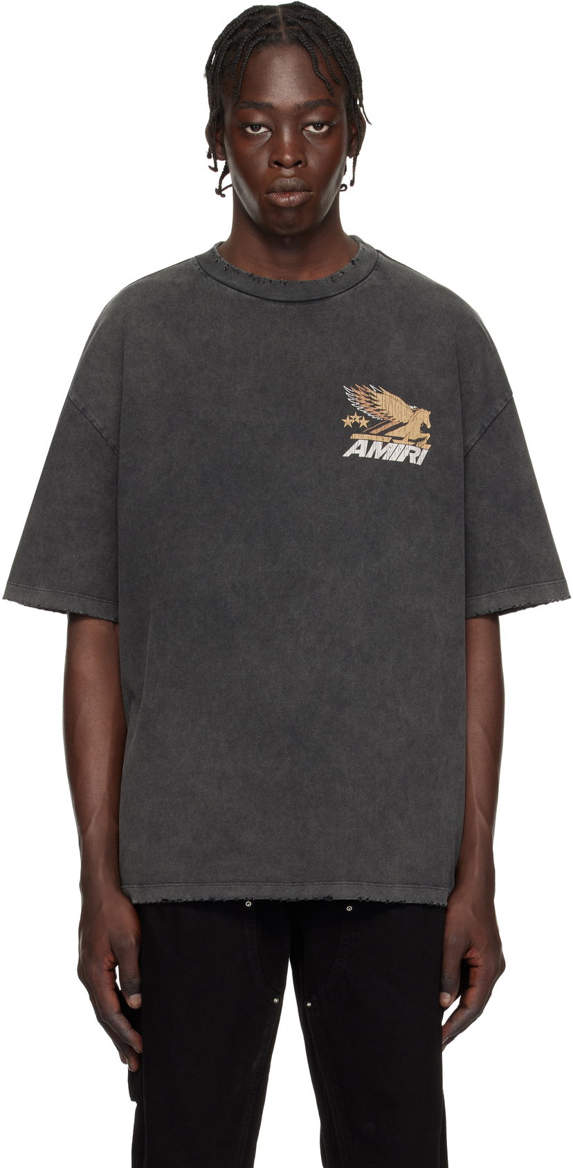 Majica kratkih rukava AMIRI Vintage Pegasus Oversized T-Shirt Crna | AMJYTE1142
