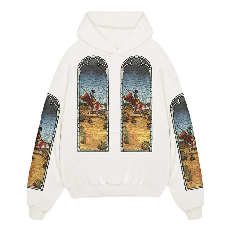 Dukserice Who Decides War Who Decides War x EST Gee Stained Glass Print Hoodie Bijela | WDSG627