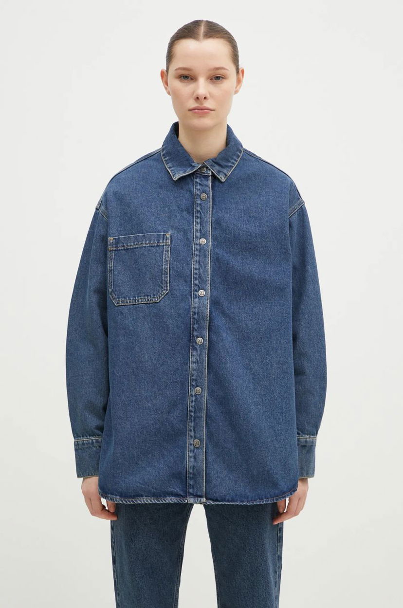 Košulja Ksubi Oversized Longsleeve Denim Shirt Plava | WPF24SH007