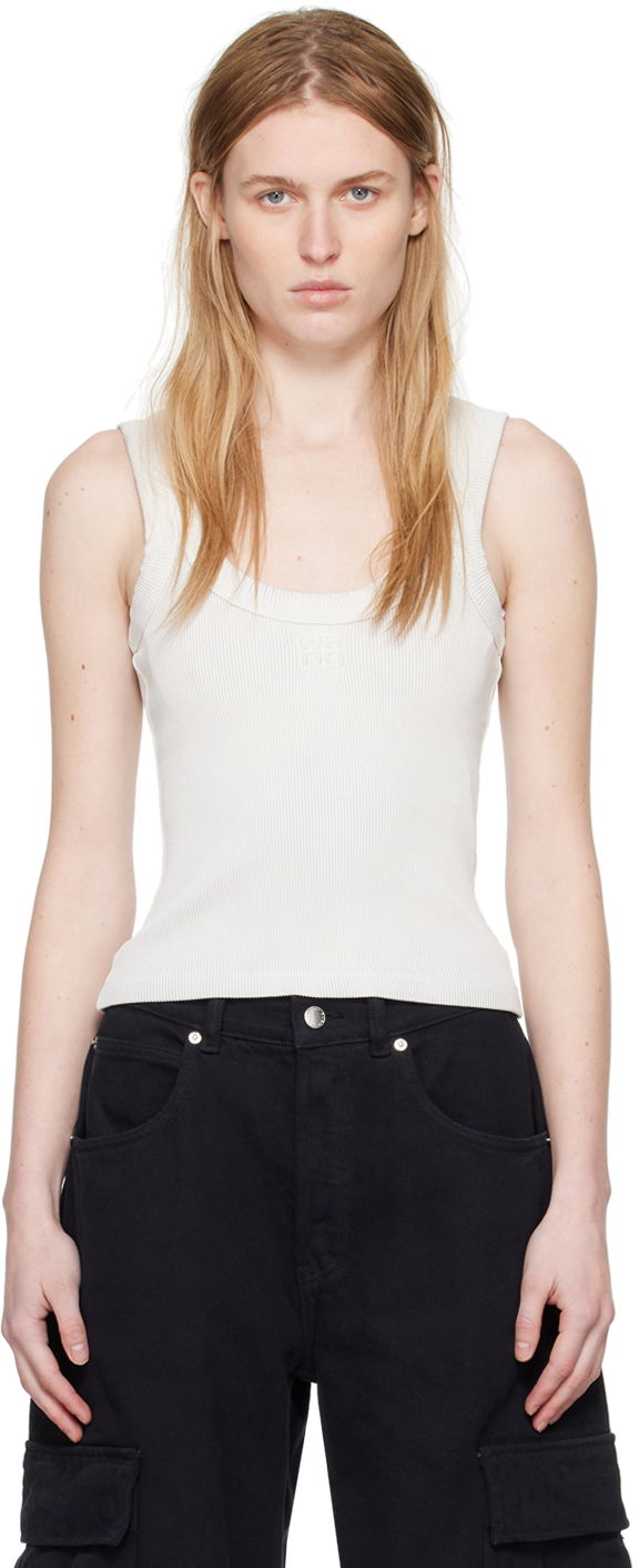 Majica bez rukava Alexander Wang Alexanderwang.t Embossed Tank Top Bijela | 4CC2241455