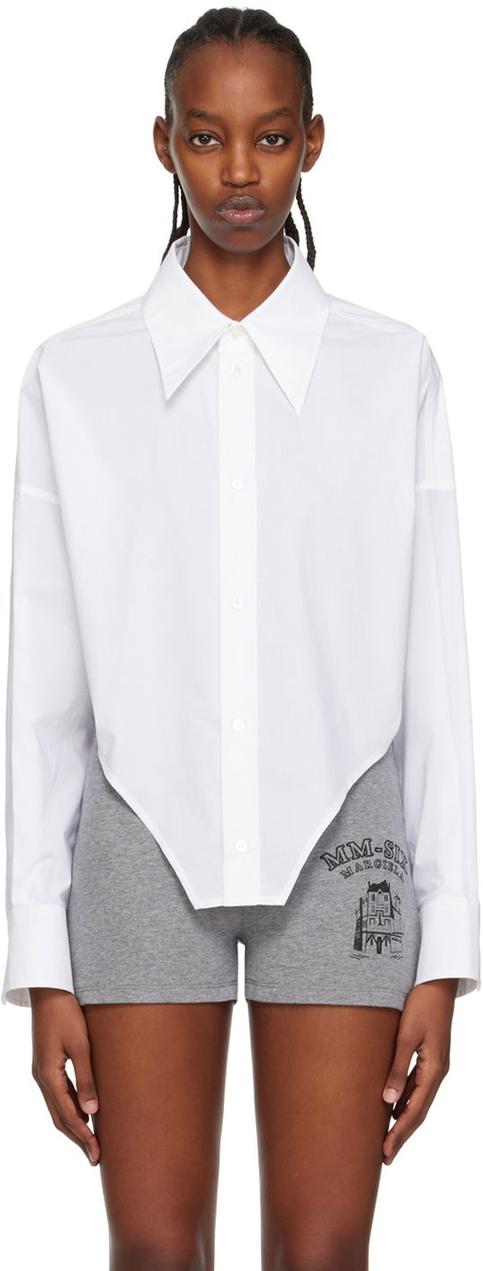 Košulja Maison Margiela MM6 Maison Margiela Curved Hem Shirt Bijela | S62DT0007 S47294