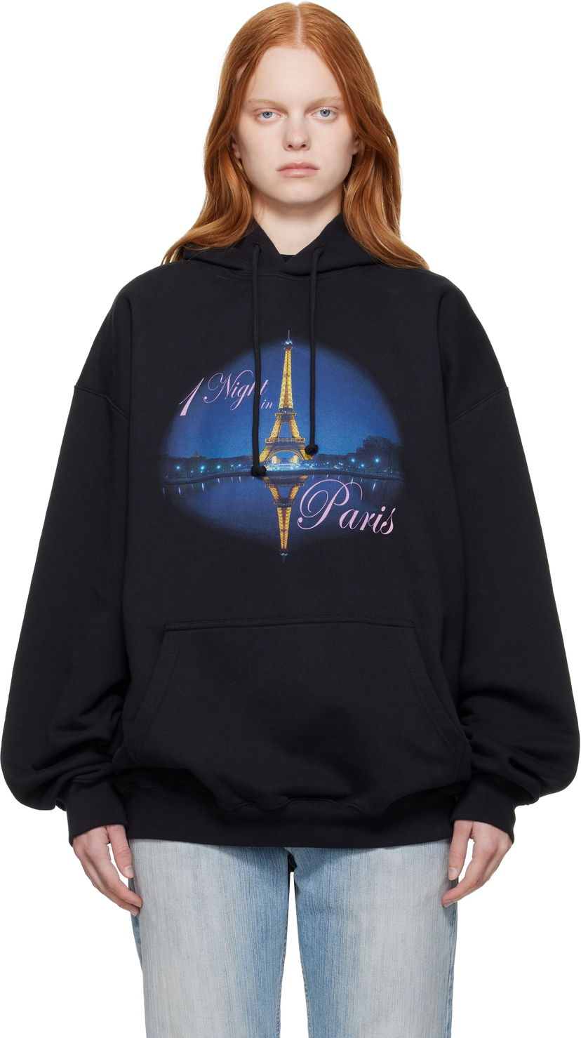 Dukserice VETEMENTS VETEMENTS 'Night In Paris' Oversized Hoodie Crna | UH76HD410B