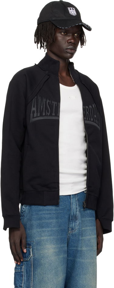 Dukserice VETEMENTS VETEMENTS 'Amsterdam' Patched Zip-Up Sweatshirt Crna | UH76ZU760BB, 1
