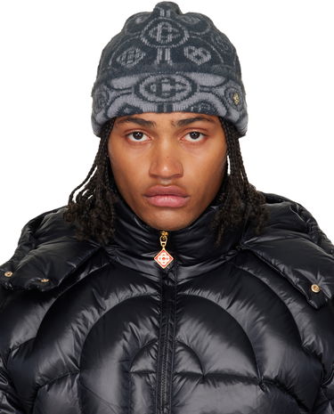 Kapica Casablanca Casablanca Fluffy Monogram Beanie Siva | A-AW25-HAT-096-01, 0