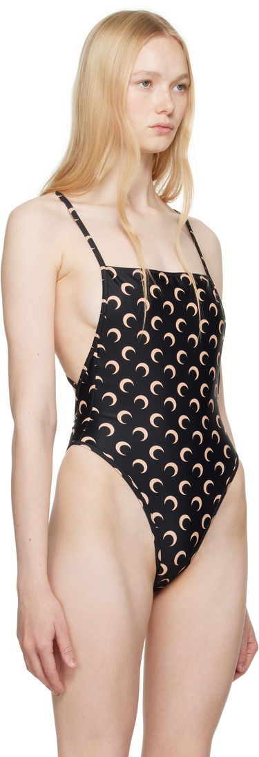 Kupaći kostimi Marine Serre Marine Serre Jersey One-Piece Swimsuit with Crescent Moon Print Crna | WSW012A CJER0003, 1