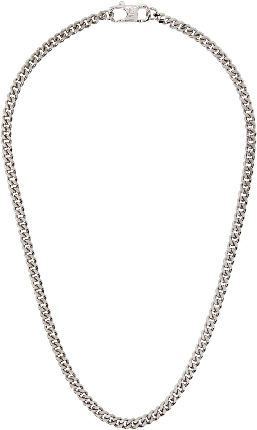 Ogrlica Maison Margiela MM6 Maison Margiela Silver-Tone Curb Chain Necklace Metalik | SM6UU0083 SV0235