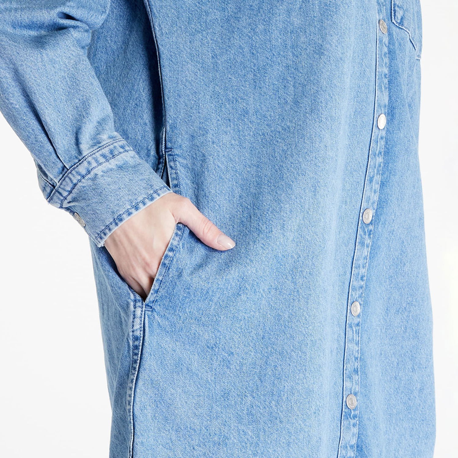 Haljina Tommy Hilfiger Badge Denim Shirt Dress Plava | DW0DW15180 1A5, 1